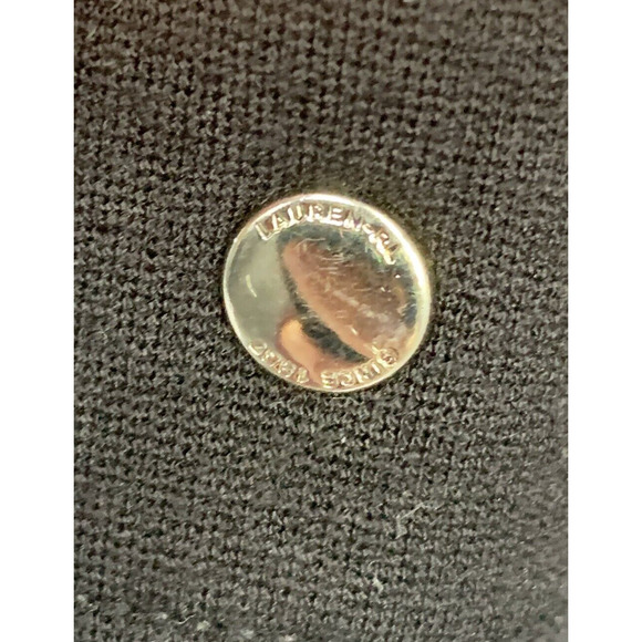 Vtg Lauren Ralph Lauren Black Ponte Knit Stretch Snap Front Shacket Jacket Sz L - Picture 5 of 6